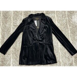 New Truth By Republic sz 4 Blazer Jacket Black Lined 1 Button Closure Soft